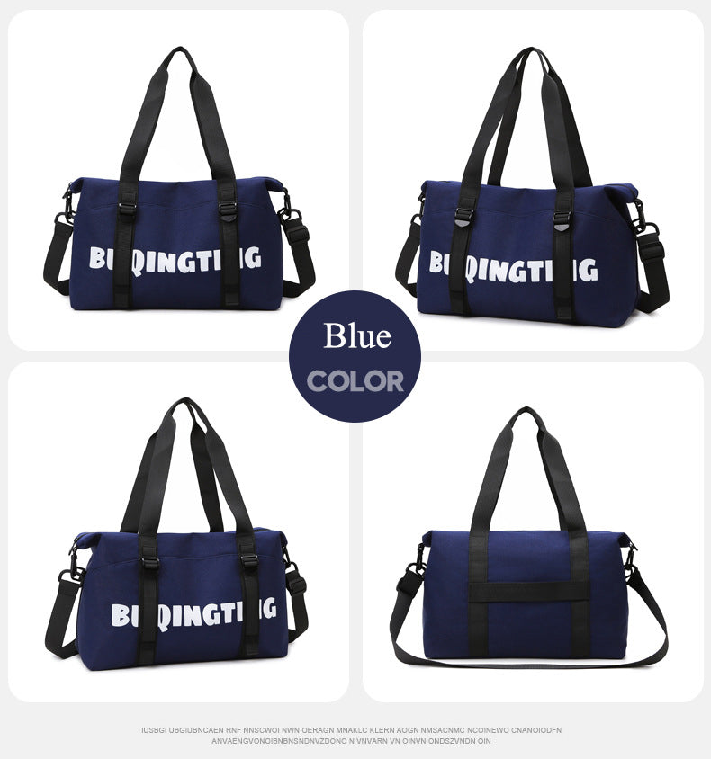 Women's Fashion Letter Print Gym Duffel Bag - Wet & Dry Separation Yoga Fitness Tote, Weekender Overnight Shoulder Bag For Travel