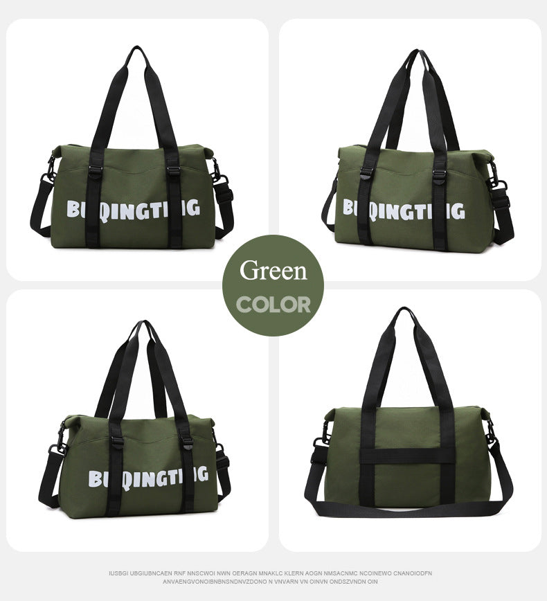 Women's Fashion Letter Print Gym Duffel Bag - Wet & Dry Separation Yoga Fitness Tote, Weekender Overnight Shoulder Bag For Travel